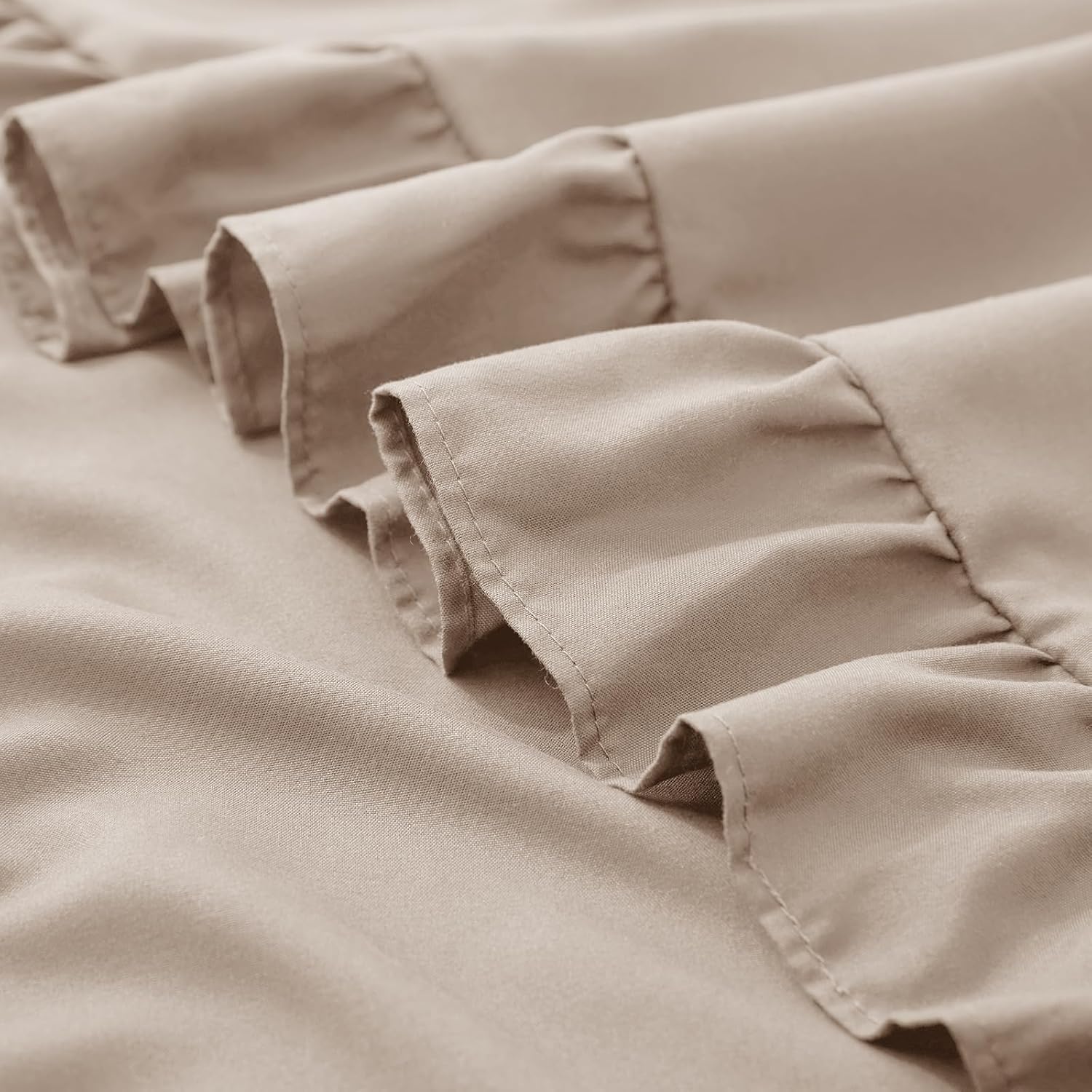 KKJIAF Ruffle Pillow Cases 20x20 Inches, Khaki Square Ruffled Pillow Covers Set of 2, Microfiber Wrinkle Resistant Pillow Shams with…