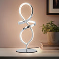 Mayful Modern Table Lamp with LED Unique Spiral Design, Small Nightstand Lamp with Stepless Dimming Switch, Chrome Bedside Lamps for…
