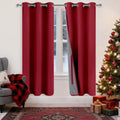 Xwzo 100% Blackout Curtains 63 Inches Length - Heat and Light Blocking Ring Top Window Drapes with Black Liner Backing for Bedroom Sewn wit…