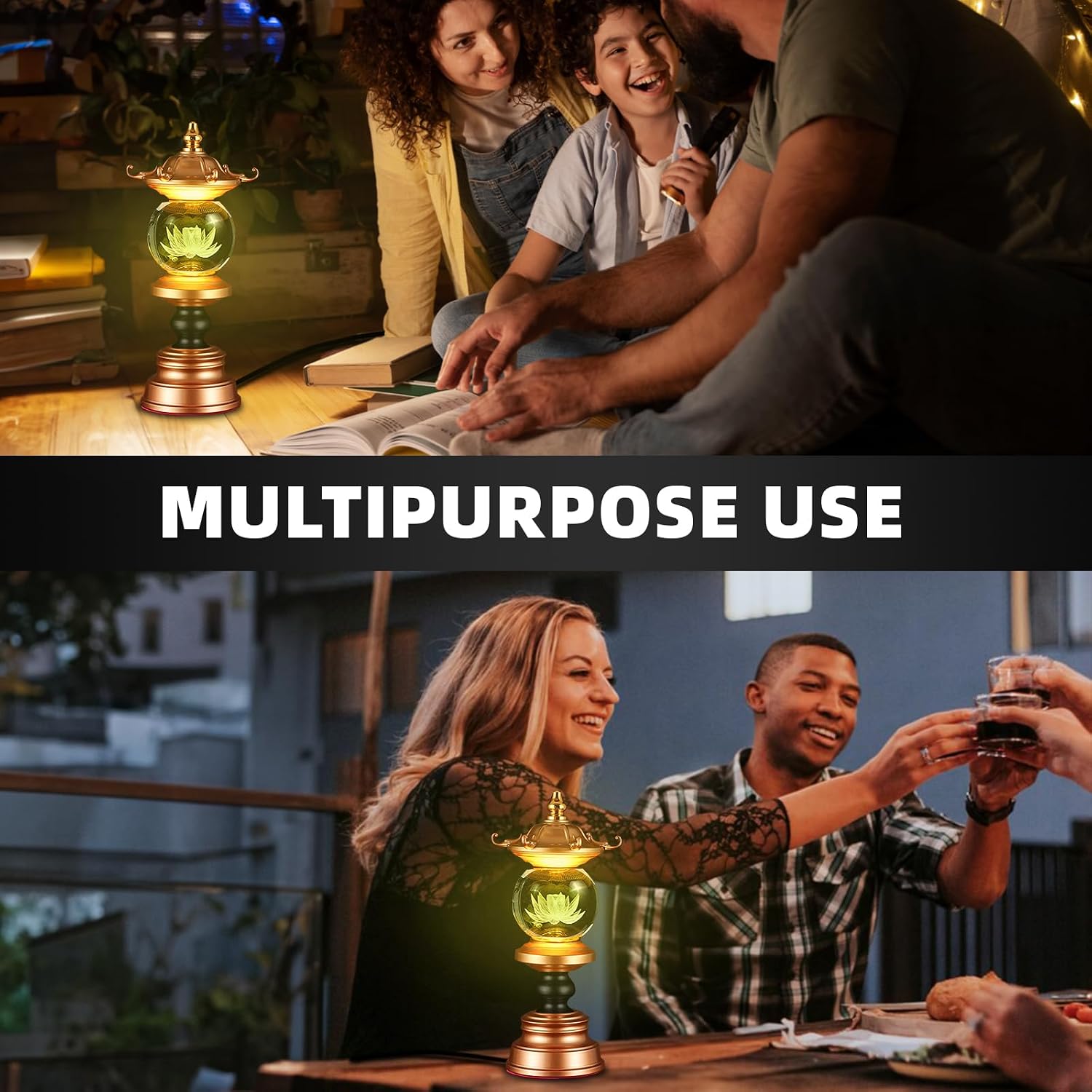 11 Inch 1 Pair 7 Color LED Lotus Lamp Lights - Lotus Lights with Adjustable Switch for Buddhist Occasions, Meditation Buddhist Supplies
