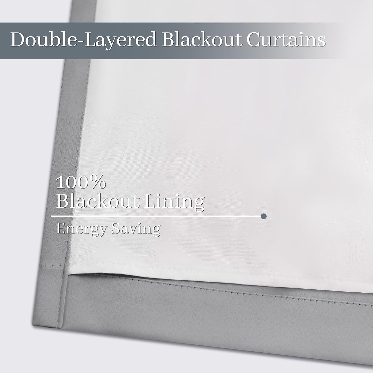 Yakamok Dove Grey 100% Blackout Curtains Grommet Window Treatments with 2 Thick Layers-Light Gray Room Darkening Thermal Insulated Drapes S…