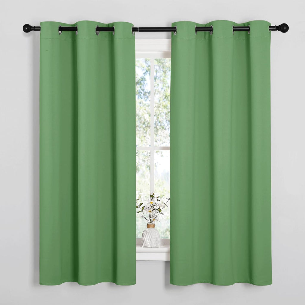 NICETOWN Room Darkening Curtains 63" Long Set of 2 for Bedroom, Forest Green Nursery Essential Thermal Insulated Solid Grommet Top…