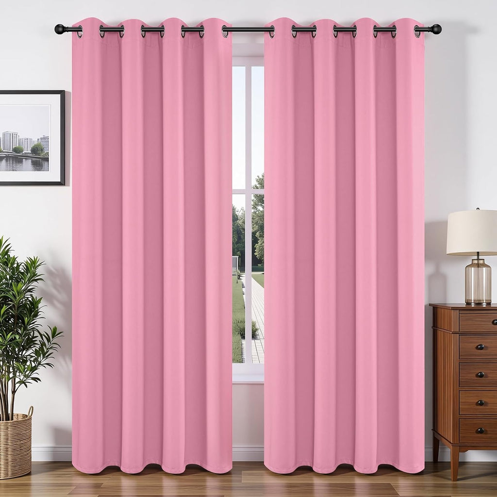 Joydeco Blackout Curtains 84 Inchs Long 52 Wide Black Out Curtains 2 Panels, Thermal Insulated Long Curtain& Drapes Room Darkening Grommet…