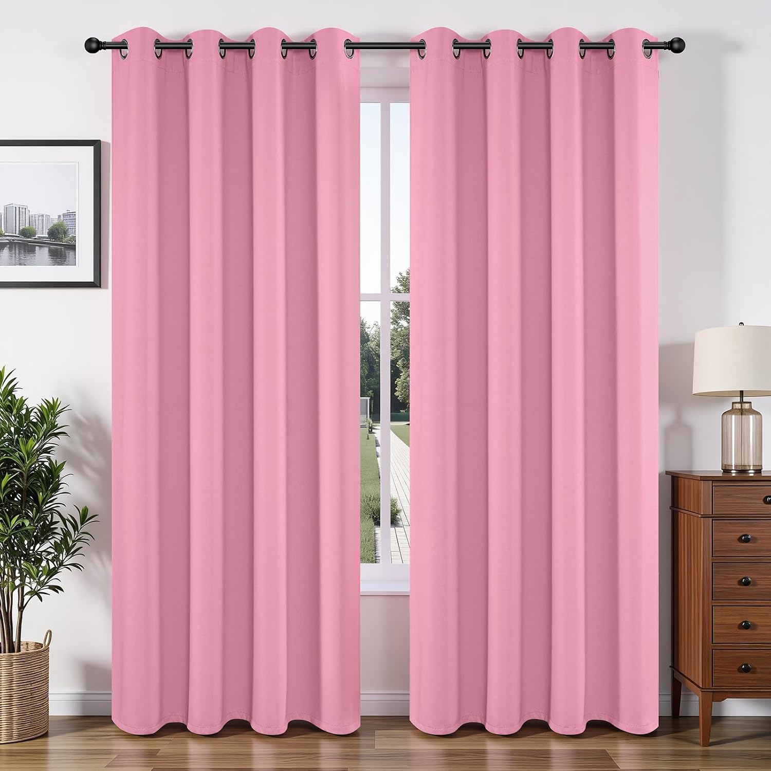 Joydeco Blackout Curtains 84 Inchs Long 42 Wide Black Out Curtains 2 Panels, Thermal Insulated Long Curtain& Drapes Room Darkening Grommet…