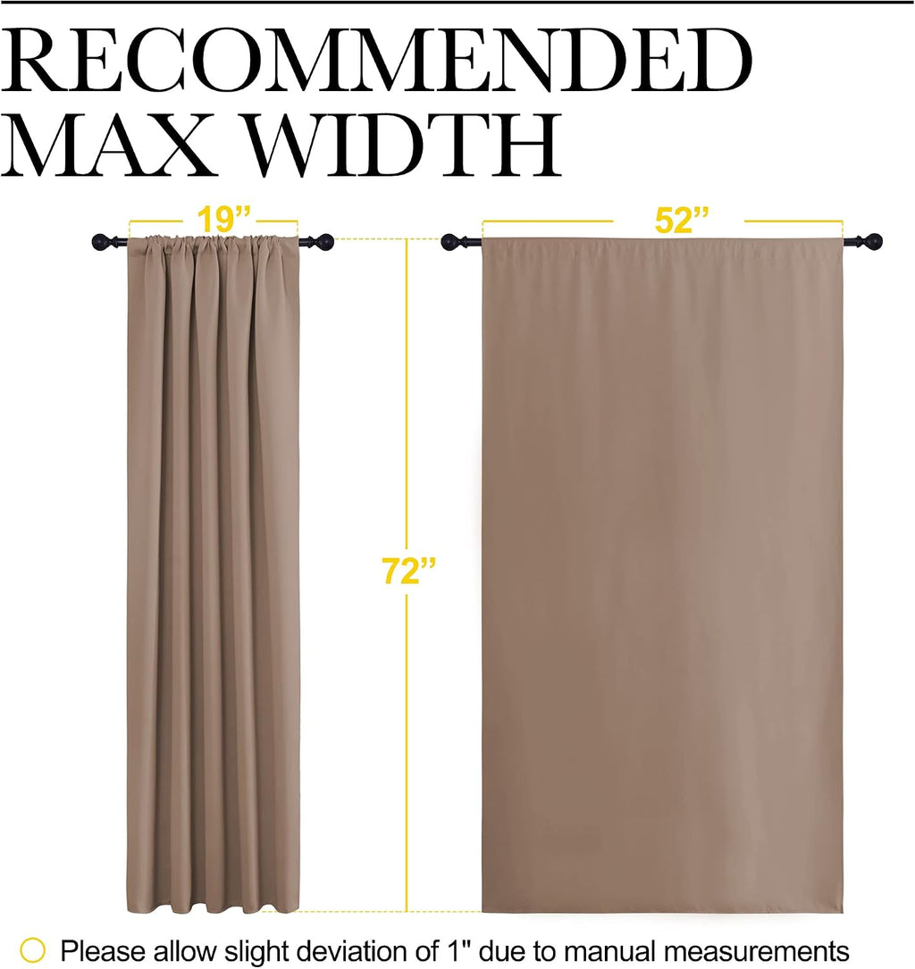 NICETOWN Kids Blackout Curtain Panels - Window Treatment Thermal Insulated Solid Rod Pocket Blackout Drapes for Bedroom (Cappuccino, Set…