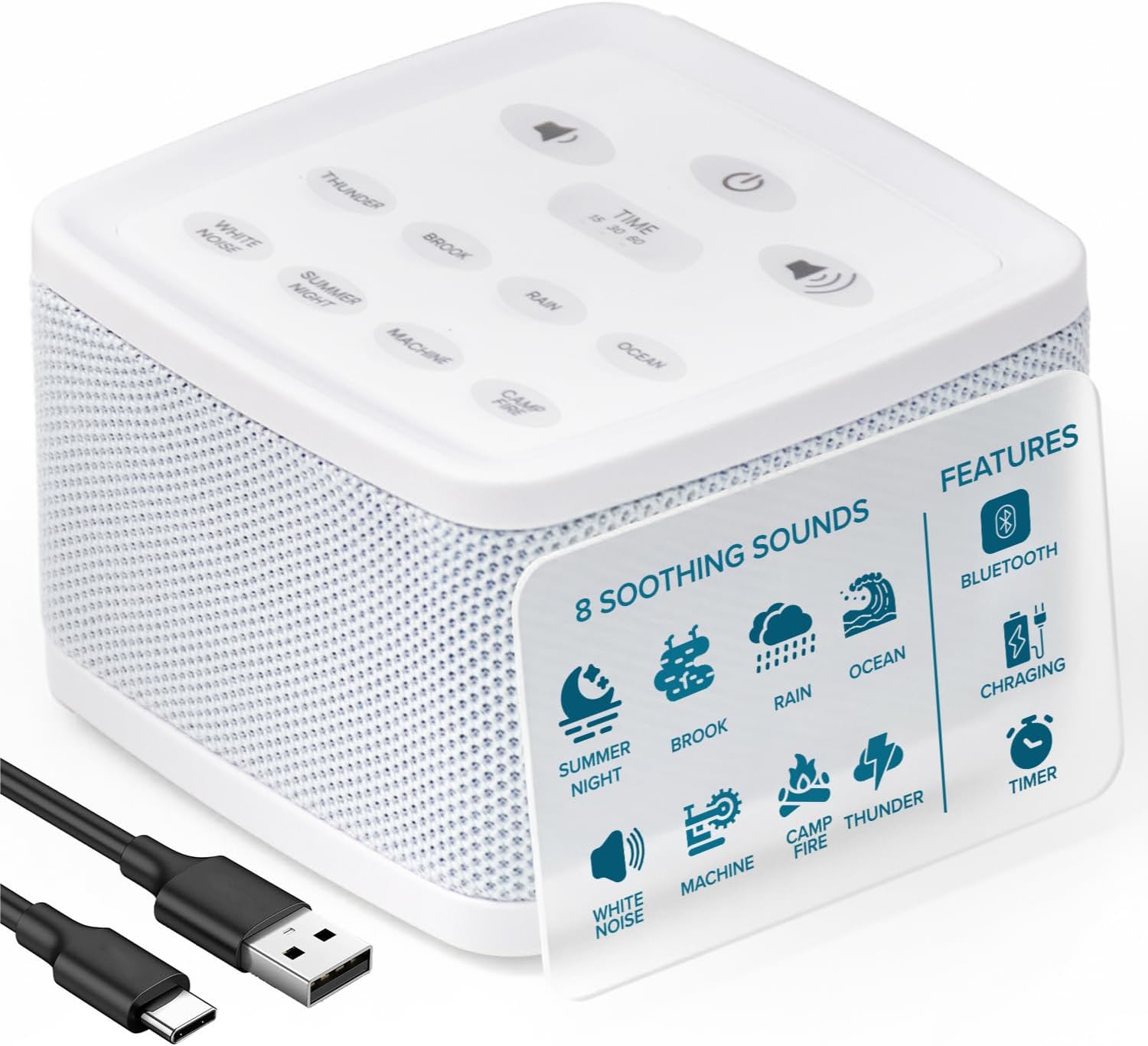 Big Red Rooster White Noise Machine for Sleeping – Baby & Kids Sound Machine with Rain, Nature & Ocean Sounds – Portable Sleep Noise…