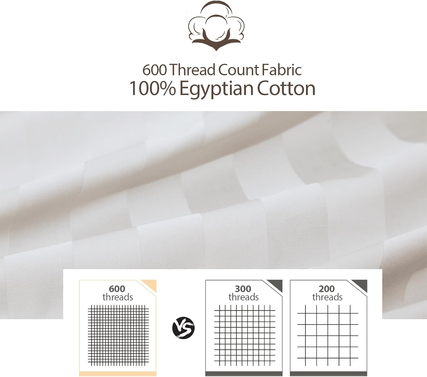 ShunjieHome 100% Egyptian Cotton Pillow Protectors Set of 2, 600 Thread Count Bed Pillow Cases with Zipper, Sateen Weave Cooling Pillow Cas…