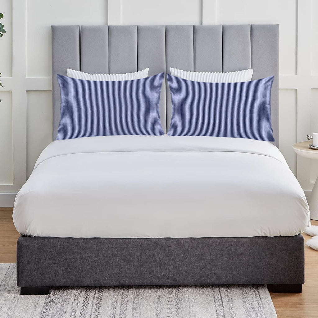 FEATHER & STITCH NEW YORK 100% Cotton 2 Piece Queen Pillow Cases, 300TC Ultra-Soft Pillowcases with Envelope Closure, Wrinkle- Fade…