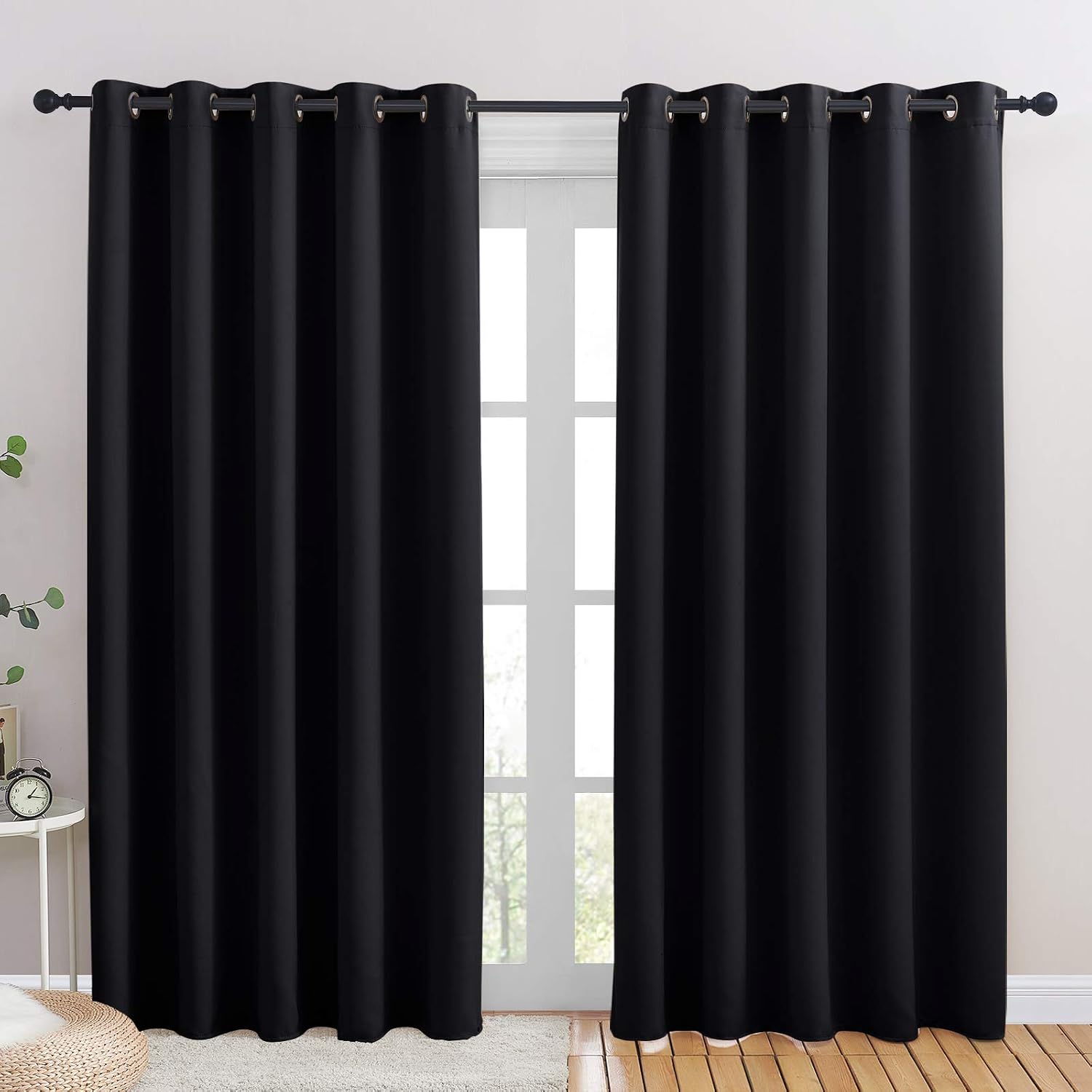 NICETOWN Blackout Draperies Window Curtain Panels, Autumn/Winter Thermal Insulated Solid Grommet Blackout Curtains/Drapes for Cafe (Set…