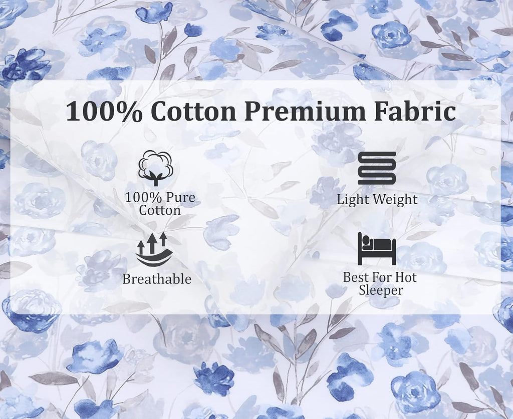 Ruvanti 100% Cotton Percale Sheets Queen Size – Crisp Cooling Bed Sheets for Hot Sleepers, Deep Pocket 16”, Soft Breathable & Durable Hotel…