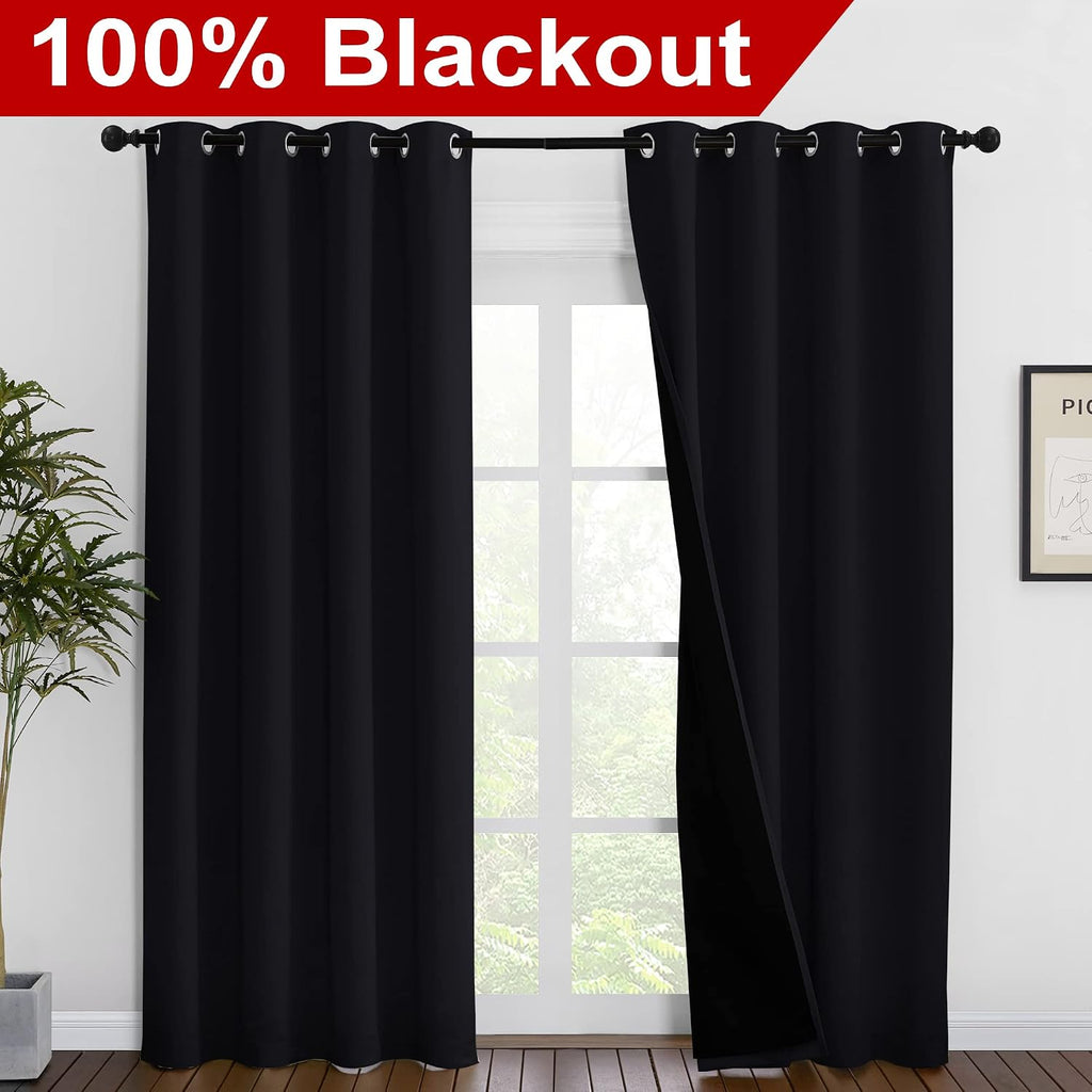 Nicetown High-End Thermal Curtains, Full Blackout Curtains 86 inches Long for Dining Room, Soundproof Window Treatment Drapes for Hall Room…