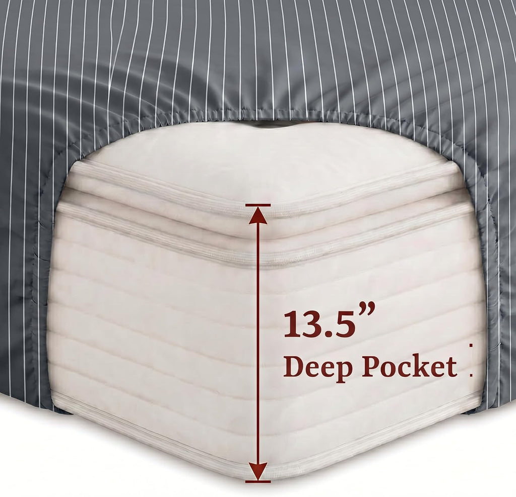 Perupima Peru Pima 415 Thread Count Percal Full Sheet Set - 100% Peruvian Pima Cotton, 4 Piece (Flat, Fitted, 2 Pillowcases) - Cooling, Cri…