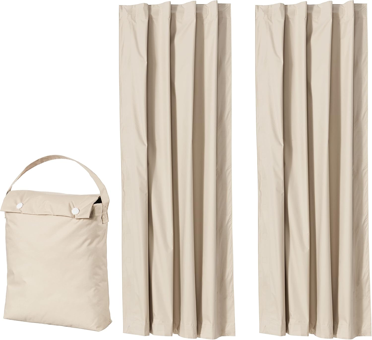 Amazon Basics Portable Blackout Curtain Shade with Suction Cups, Energy Saving, 50"W x 78"L, Beige, 2-Pack