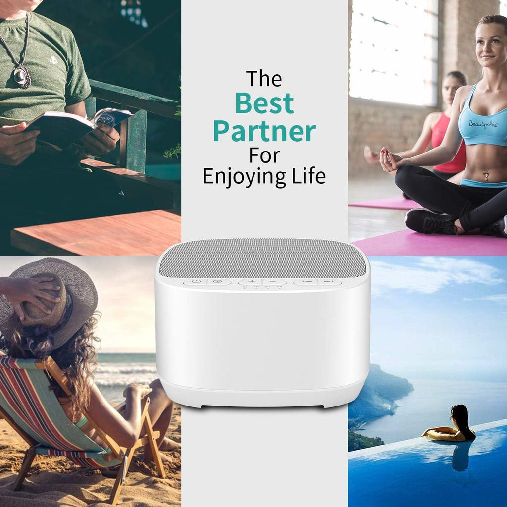 Magicteam Sleep Sound White Noise Machine with 40 Natural Soothing Sounds and Memory Function 32 Levels of Volume Powered by AC or USB and…