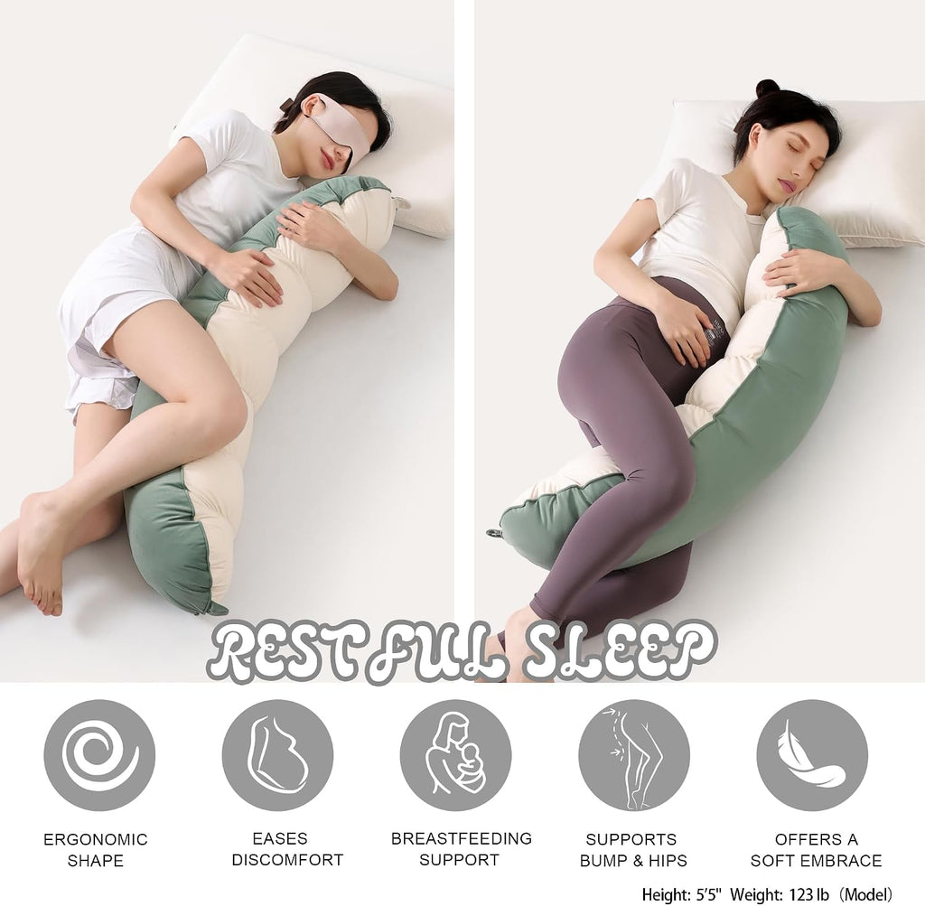 Peallow(Pat. Pend) – Long Round Body Pillow for Adults, Bolster Pillow for Sleeping, Soft and Supportive Pillow for Sleeping & Lumbar…