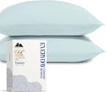 Mayfair Linen 100% Organic Cotton Percale Pillow Cases Queen/Standard Size Set of 2 - Percale Pillowcovers Standard/Queen (Sea Foam)…