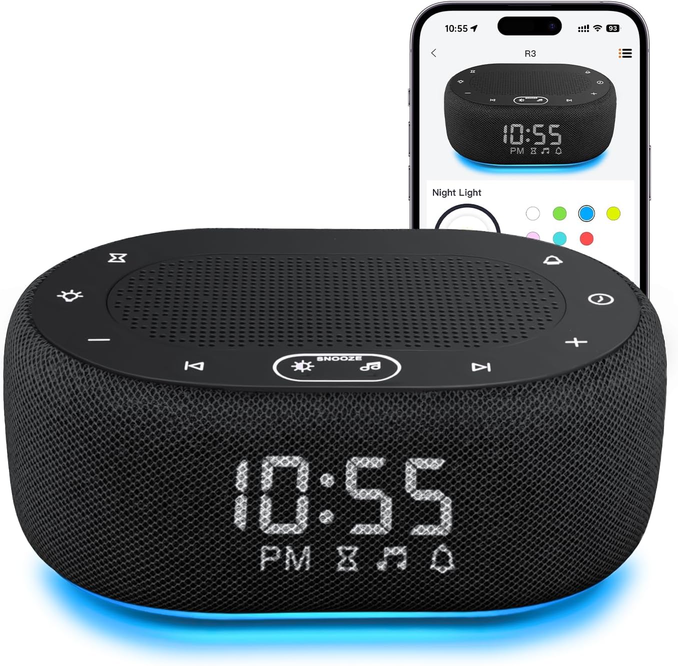 1Mii White Noise Sound Machine with Alarm Clock, Sound Machine for Sleep for Adults Baby, 30 Soothing Sounds, Smart App Controlled…