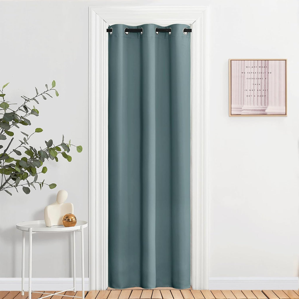Nicetown Blackout Greyish Blue Curtains & Drapes for Living Room - Thermal Insulated Solid Grommet Sound Reducing Room Darkening Window Tre…