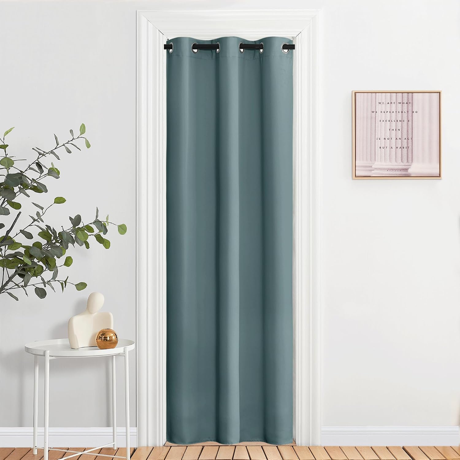 Nicetown Blackout Greyish Blue Curtains & Drapes for Living Room - Thermal Insulated Solid Grommet Sound Reducing Room Darkening Window Tre…