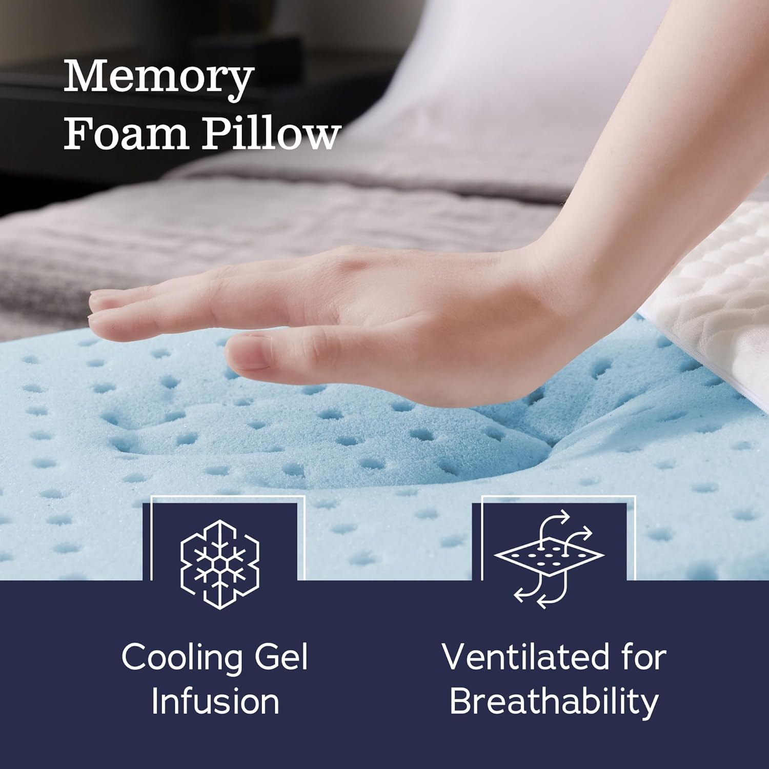 WEEKENDER Gel Memory Foam Pillow - Standard Size - 6-Pack - Medium Firm Feel - Neck and Shoulder Support - Side & Back Sleepers - Home…