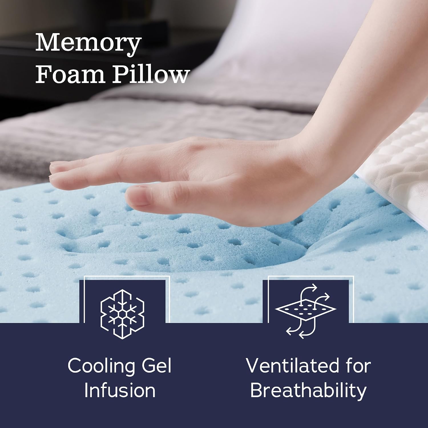 WEEKENDER Gel Memory Foam Pillow - King Size - 4-Pack - Medium Firm Feel - Neck and Shoulder Support - Side & Back Sleepers - Home…