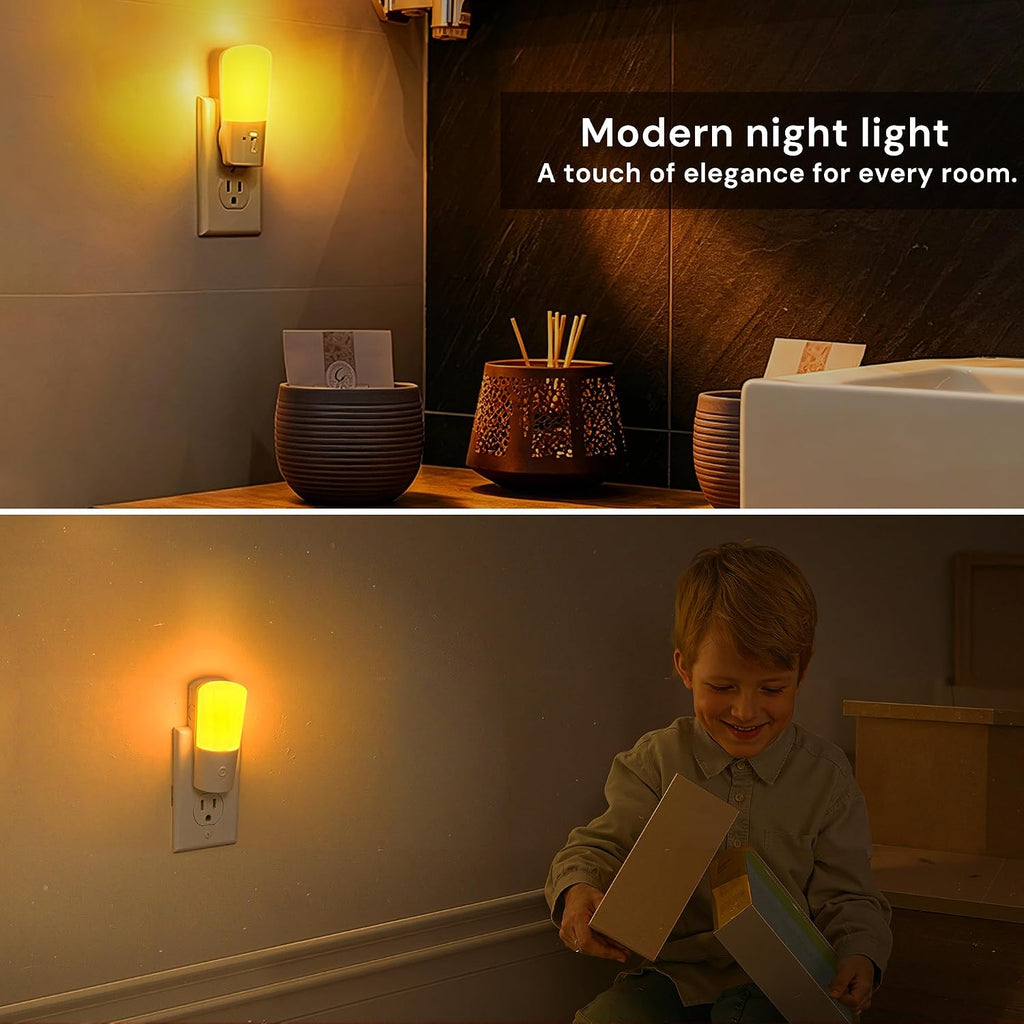 LOHAS-LED Amber Night Light, Dimmable Plug in Night Light with Light Sensor, Yellow Kids Nightlights, 5-80LM Sleep Light for Nursery…