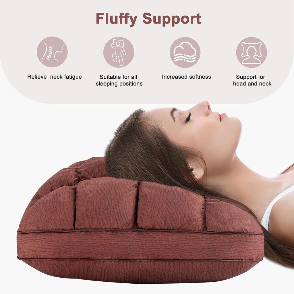 YOUR MOON Fluffy Support Bed Pillow King Size, Super Soft Premium Down Alternative Filling for Sleeping, Hotel Luxury Bed Pillows for…