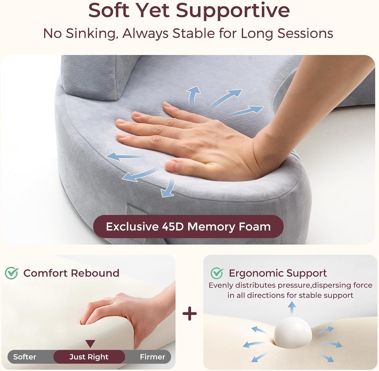 Momcozy CozyPro Nursing Pillow - All Around Lumbar & Arm Support - Safety Guard, Firm & Springy Memory Foam-Stable, Ergonomic Support, Easi…