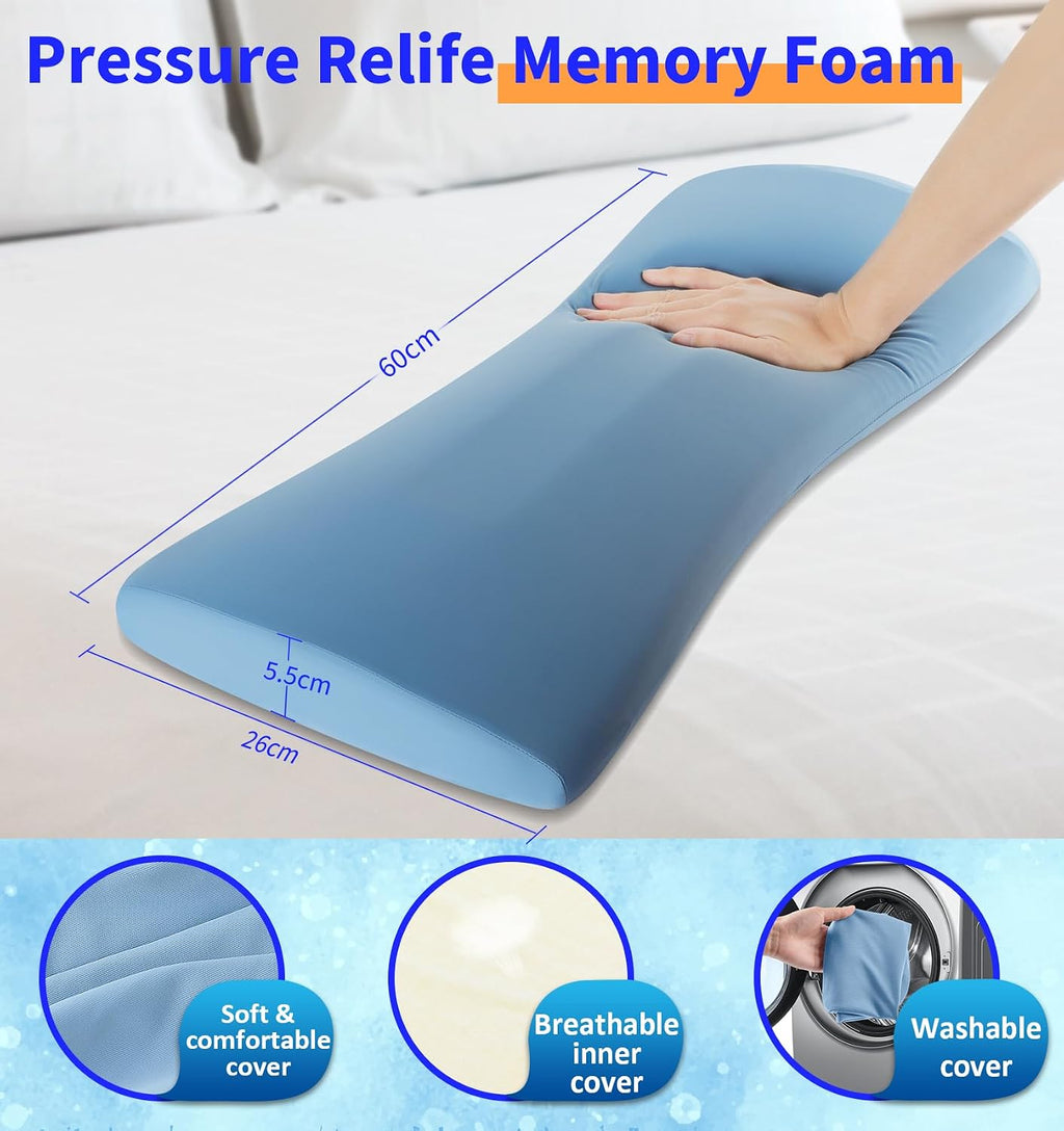 VamorryDirect Lumbar Support Pillow for Bed Relief Back Pain: Lower Back Pillow for Sleeping - Memory Foam Waist Pillow - Cooling Back Bols…