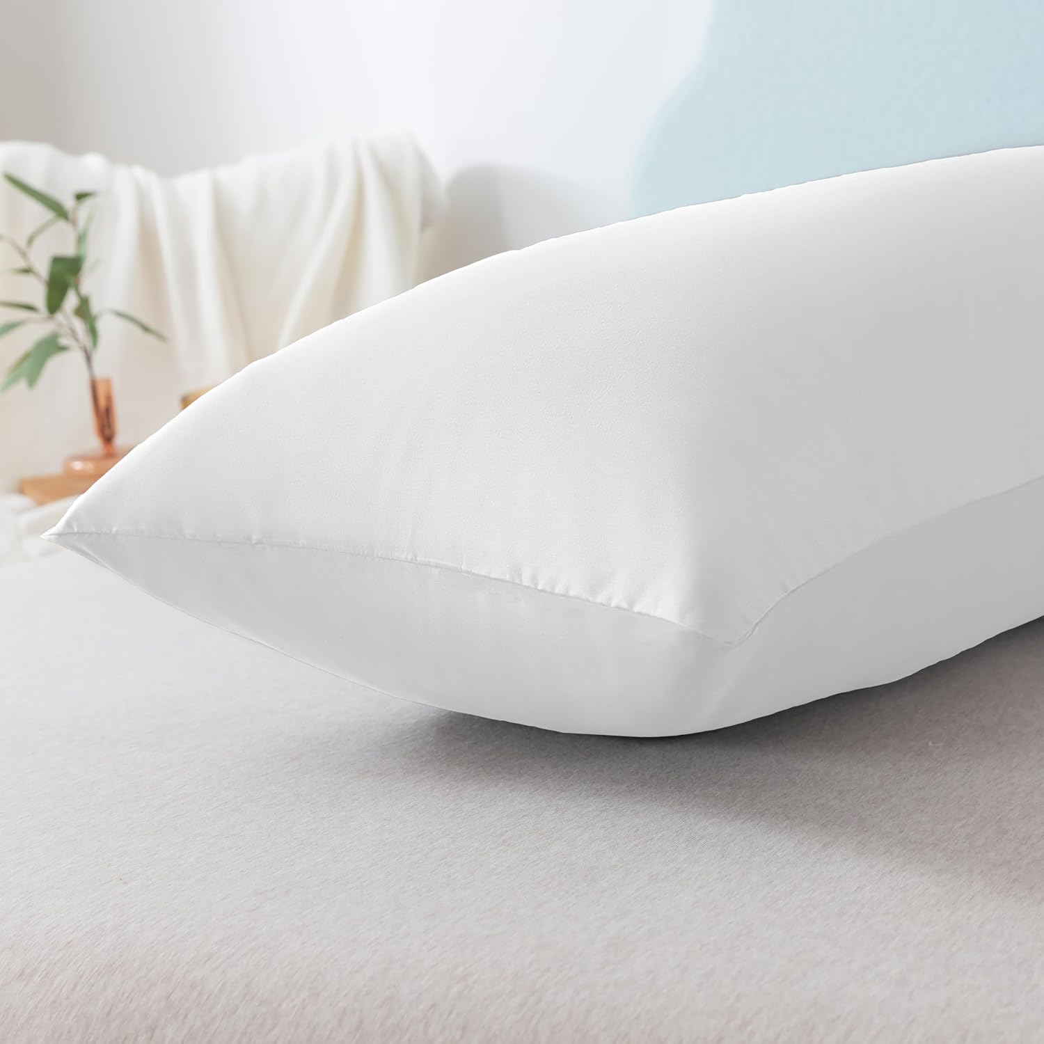 Ubauba Memory Foam Body Pillow with Cover, Full Large Body Pillows Insert for Adults with Envelope Closure Pillowcase, Firm & Fluffy Long…
