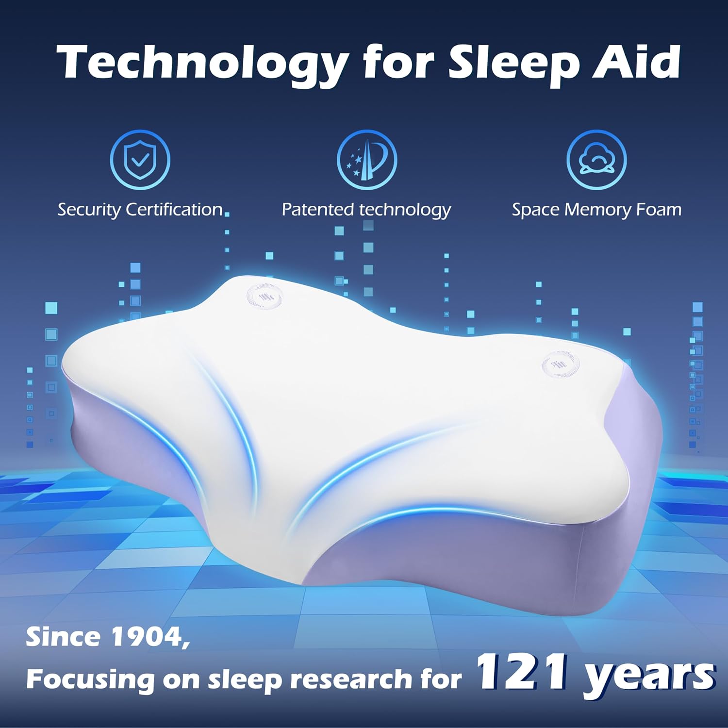 Beorhtmom Intelligent Pillow for and Deep Relaxation, Cooling Breathable Memory Foam Pillow, with Blue Tooth for ASMR Enth…