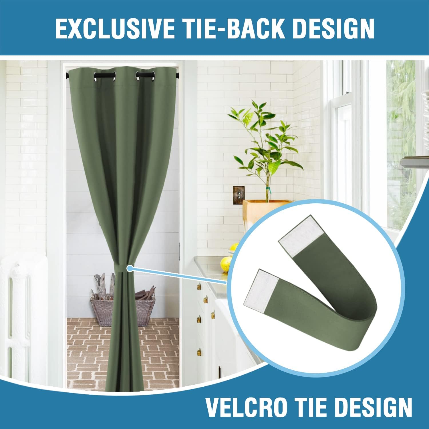 H.VERSAILTEX Doorway Curtain Blackout Closet Door Curtain Room Divider Window Treatment Curtain for Bedroom Thermal Insulated P…