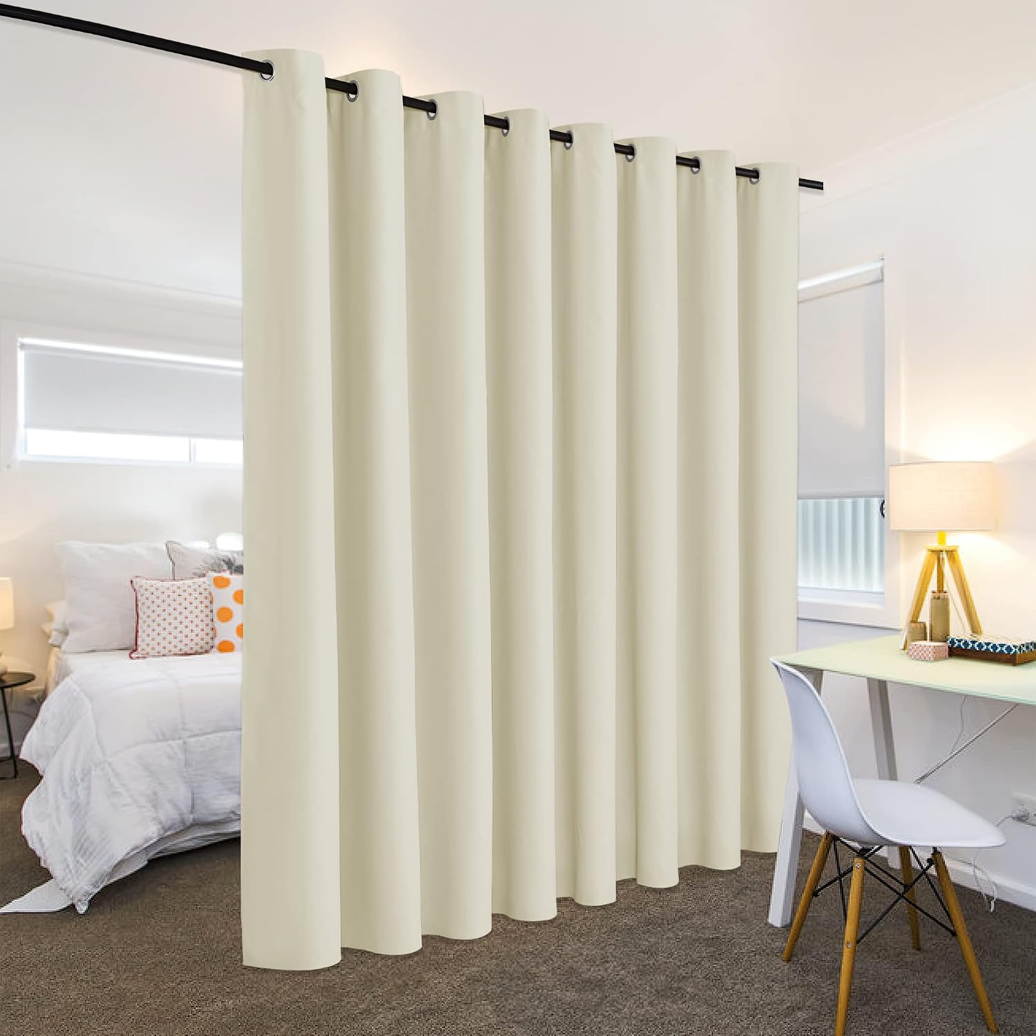 Rybhome RYB HOME Blackout Divider Curtains for Living Room, Noise Reducing Privcay Vertical Blinds Drapes Grommet Top for Home Office Kids…