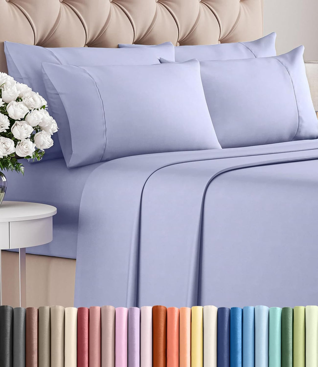 Cal King 6 Piece Sheet Set - Comfy Breathable & Cooling - Hotel Luxury Bedding for Women, Men, Kids, Teens & Children - 1 Flat & 1 Fitted…