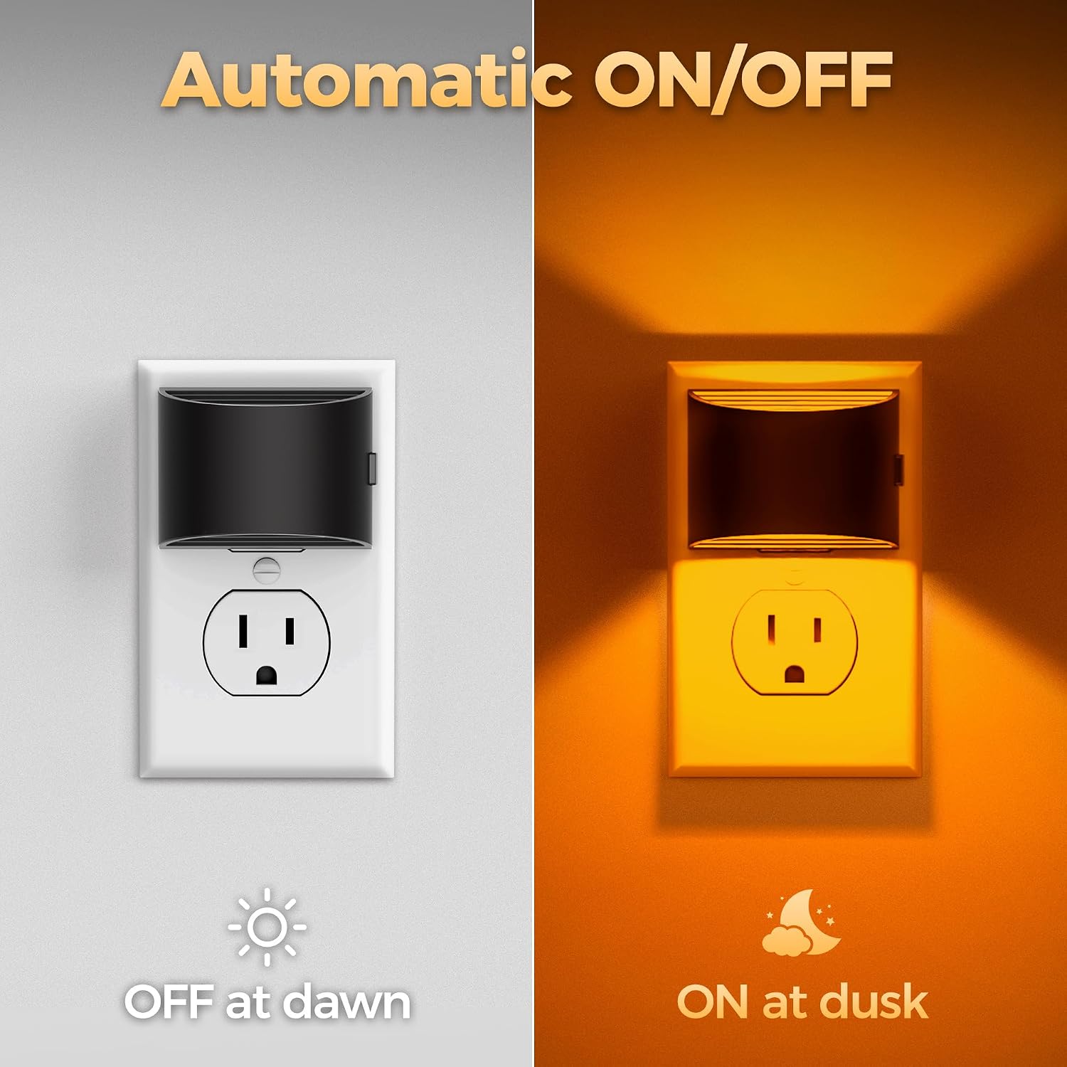 DORESshop LED Night Lights Plug into Wall [2 Pack], Plug in Nightlight, 3 Level Brightness Adjustable Night Light, Dusk to Dawn Sensor…