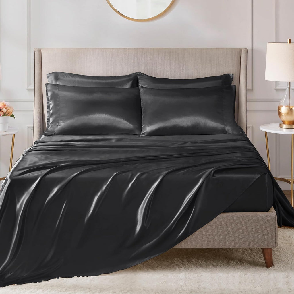 Madisonpark Madison Park Essentials Set of 2 Satin Pillowcase for Hair & Skin, Luxuriously Soft, Silky with Natural Sheen Luster Cool to To…