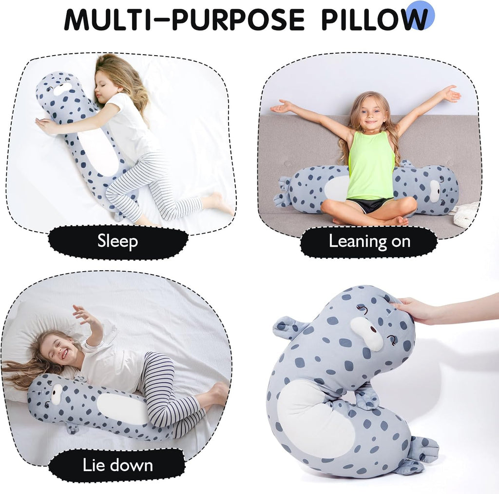 Dalmao 22inch Large Seal Stuffed Animals Plush Body Pillow, Soft Chubby Ocean Seals Plush Toy Plushy Gift for Kids Boy Girl Birthday