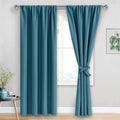 Jiuzhen Blackout Curtains for Bedroom - Thermal Insulated Room Darkening Rod Pocket Curtains for Living Room, Set of 2 Panels with Tiebacks…