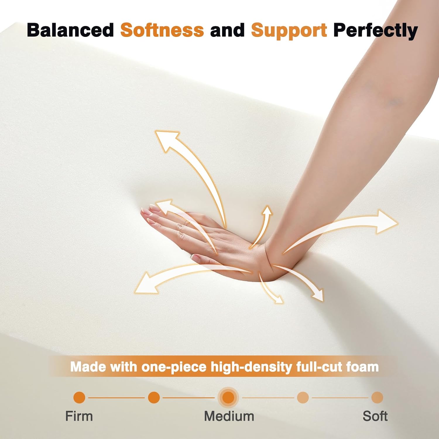 Vekkia 34" Extra-Long Wedge Pillow for Sleeping, Body Pillow for Back & Arm Support, Elevated Pillows for Back Sleeping, Ideal for Tall…