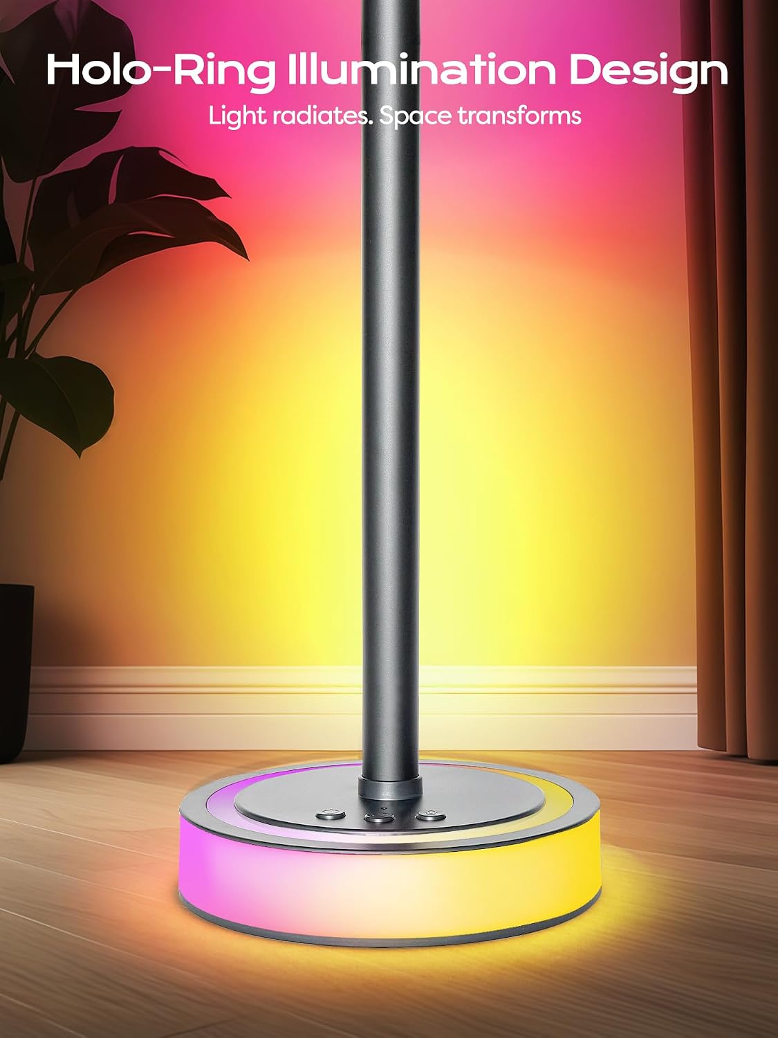 Smart Corner Floor Lamp, RGBICW LED Standing Lamp with App Control, 16 Million Colors with Music Sync, Dimmable Ambient Light for…