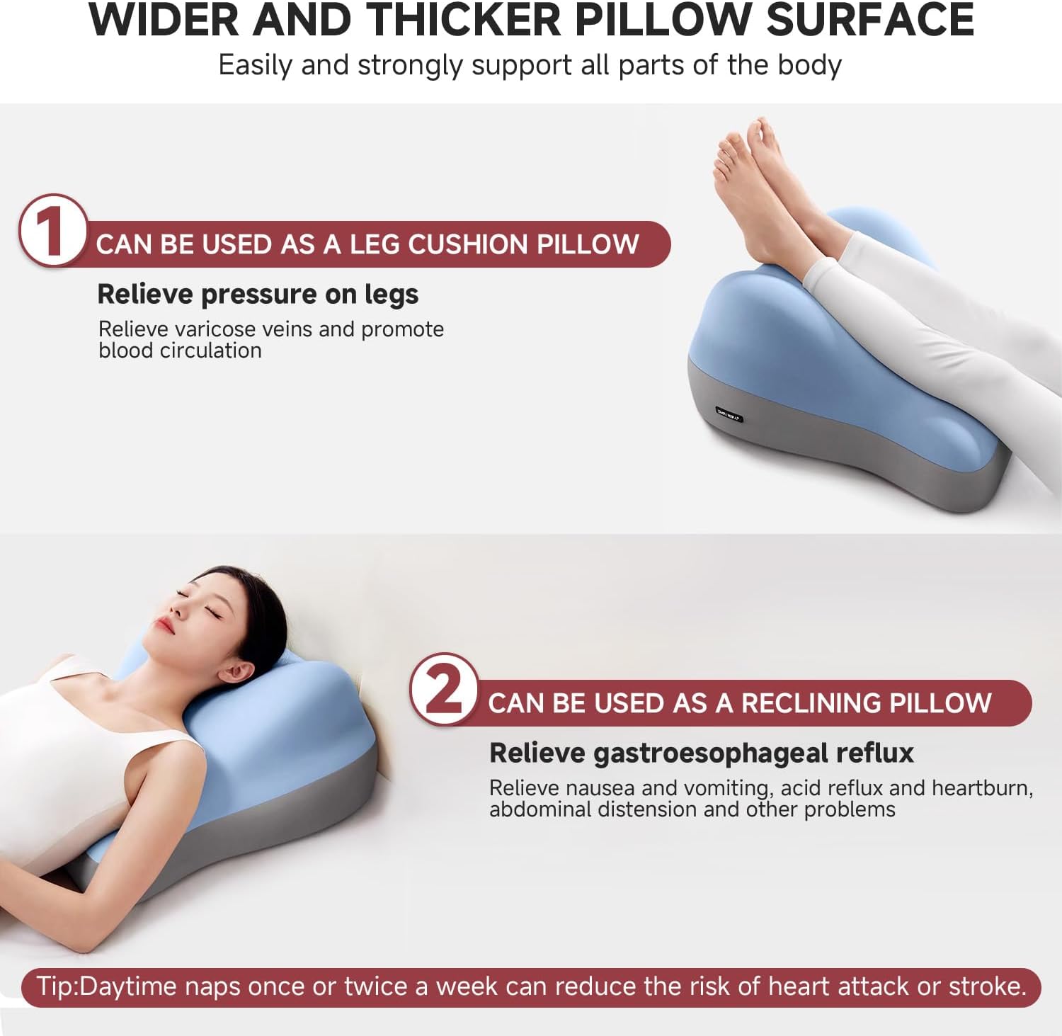 Gdlkps Reading Pillow for Sitting in Bed, Adult Seated Support Cushion Sofa/Floor Seating Aid, suitable for relieving heartburn, acid reflu…
