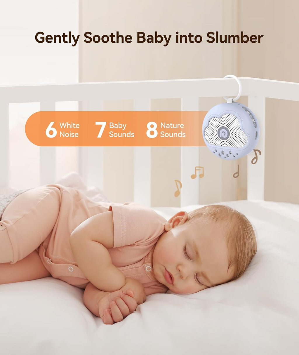 Dreamegg White Noise Machine - Portable Sound Machine Baby with Safe Silicone Cover, Features Powerful Battery, 21 Soothing Sound, Noise Ca…