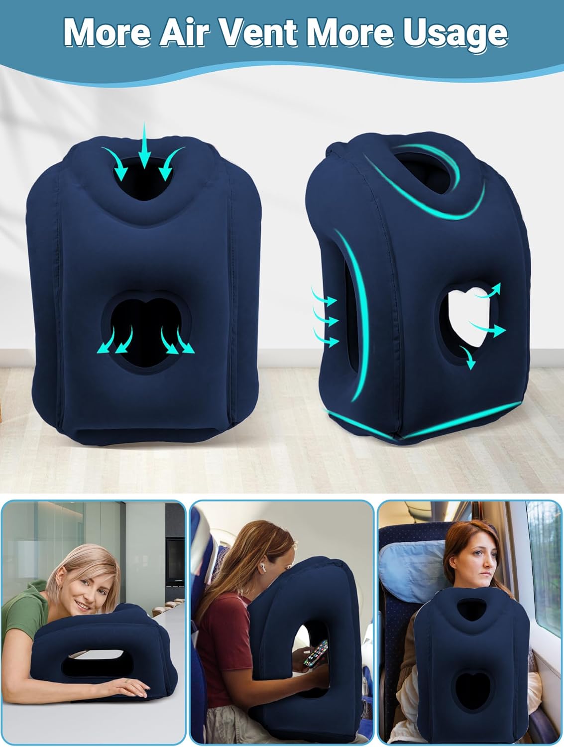 Maliton Inflatable Travel Pillow for Airplane Comfortable Sleeping to Relieve Neck and Shoulder Pain, Support Head Inflatable Pillow for…