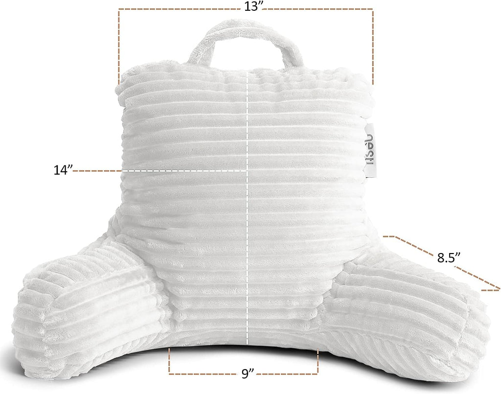 Nestl Reading Pillow for Kids & Teens with Shredded Memory Foam, Luxe Cut Plush Backrest Pillows for Reading and Gaming, for use on…