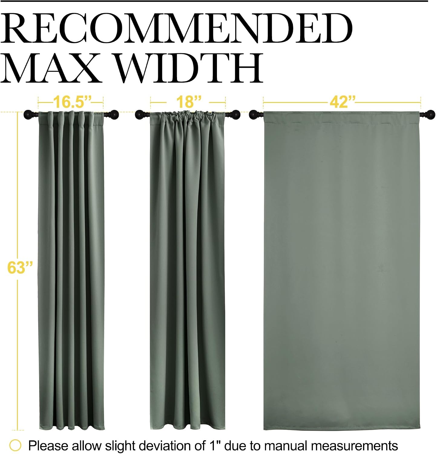 NICETOWN Blackout Curtains Window Panel Drapes - (Dark Mallard Color) W42 x L50, 2 Panels, Home Decoration Light Blocking Thermal…