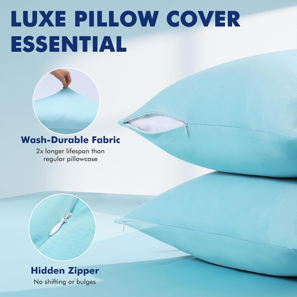 Elegear Cooling Pillow Cases for Hot Sleepers, Clean Fabric Silver Infused Cooling Pillowcase Q-Max>0.5, Soft Silky Pillowcases for Hair &…
