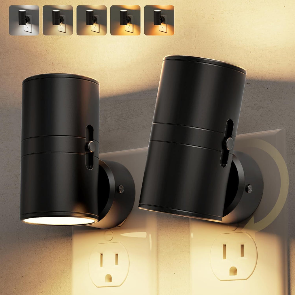 L LOHAS LED Night Light, Night Lights Plug into Wall with 5 Colors, Dusk to Dawn Sensor, 330° Rotating LED Nightlight Plug In for Kids…