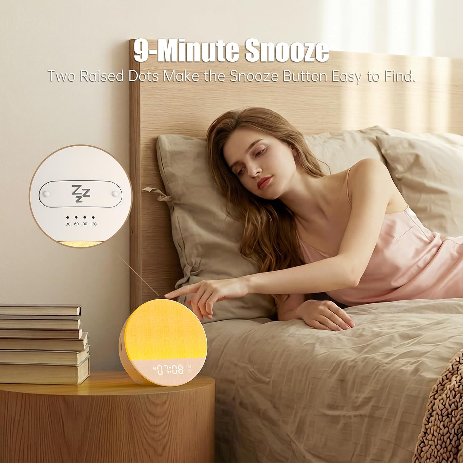 Alarm Clock Sound Machine Sleeping, Sunrise Digital Alarm Clocks Bedrooms, Loud Bluetooth Speaker Alarms Clock 23 White Noise Dual Alarms…