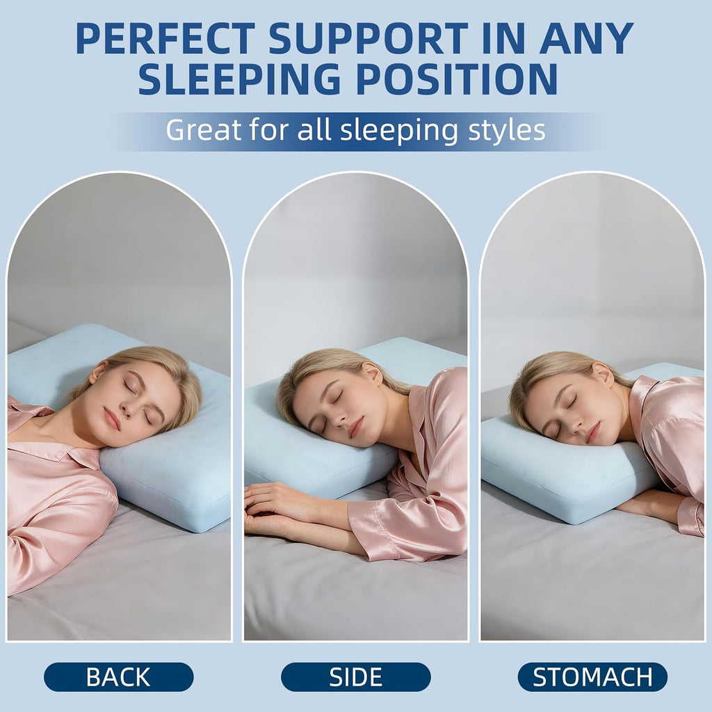 Sycoodeal HIMOON Cooling Memory Foam Pillow, Bed Pillow for Sleeping, King Size, Breathable Memory Foam, Support with Washable Cover for Ba…