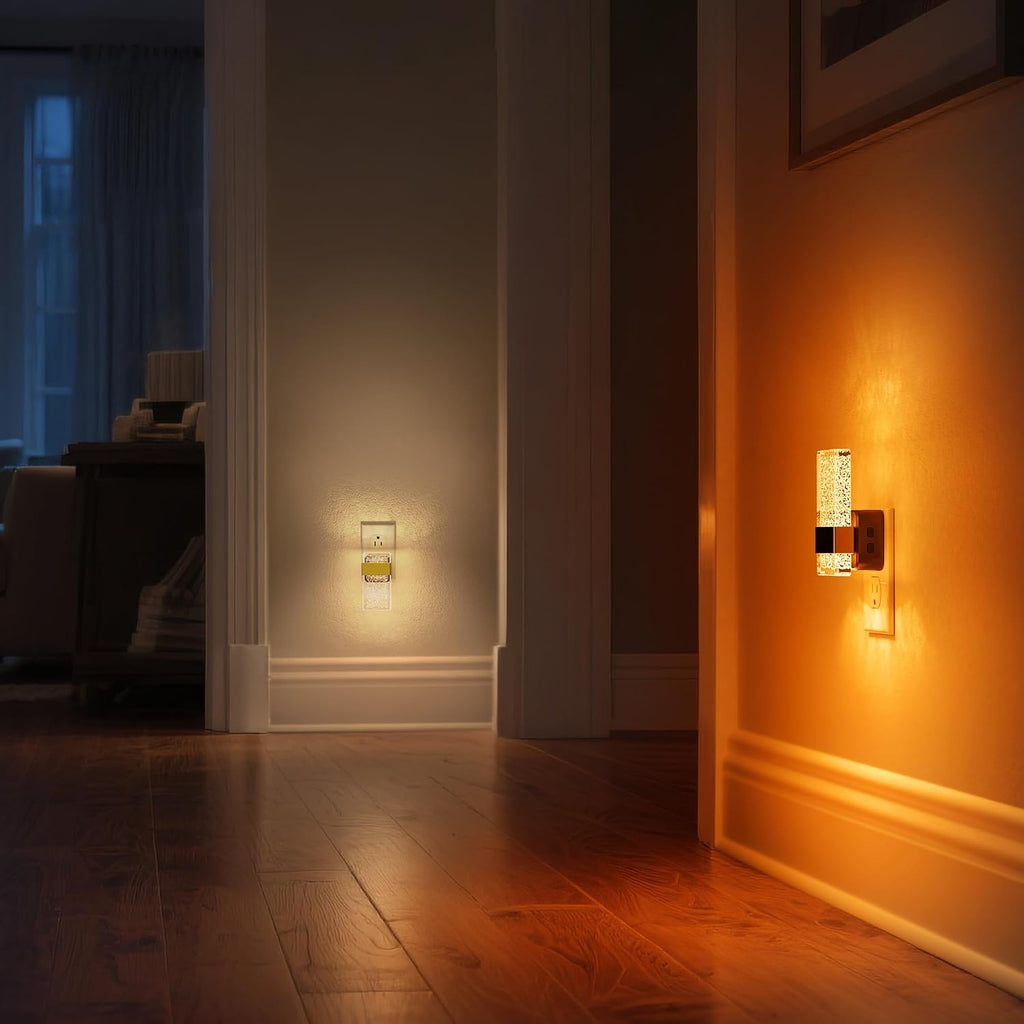 DORESshop LED Night Lights Plug into Wall, 3 Level Dimmable Night Light, Bubble Decorative Nightlight, Dusk to Dawn Sensor, Wall…